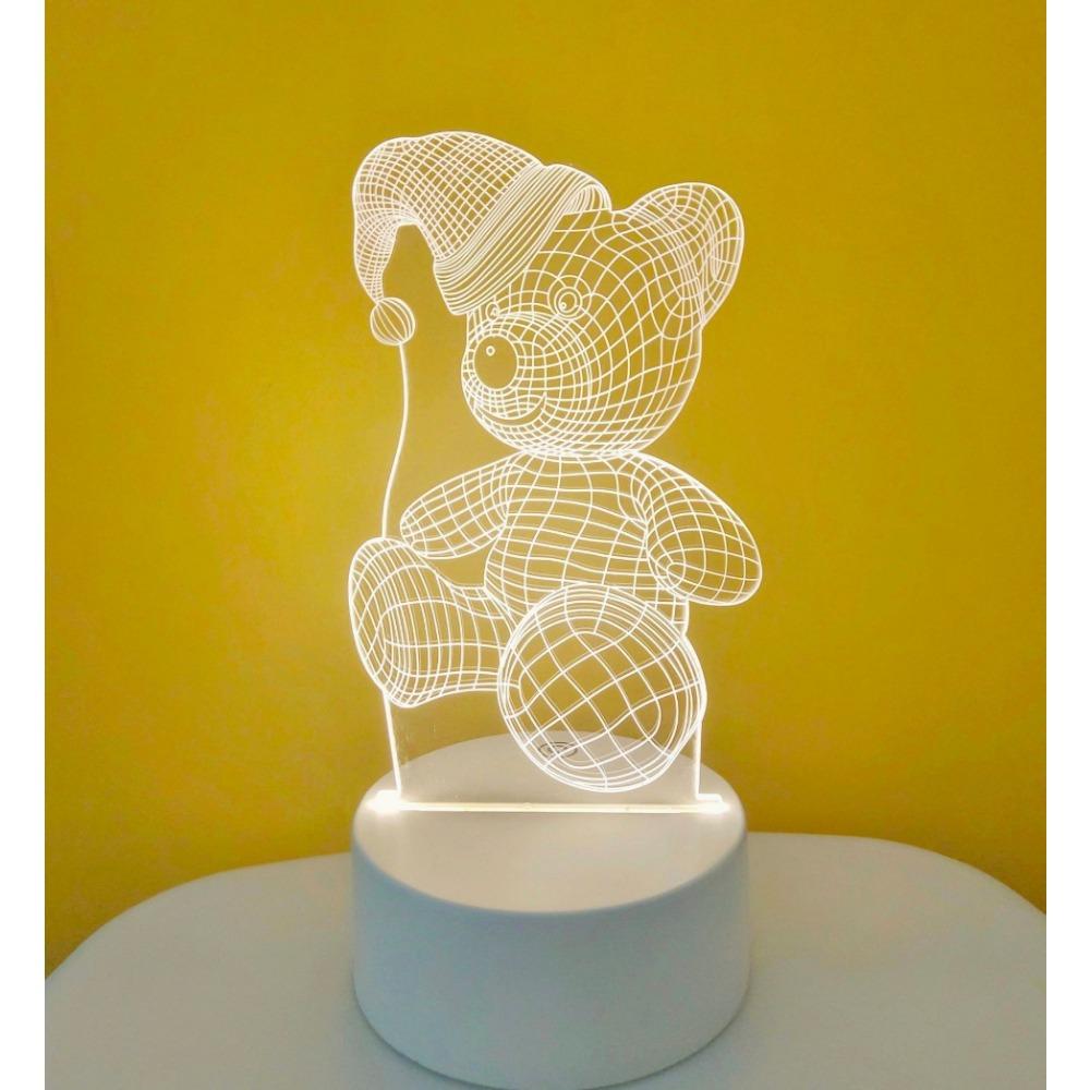 Creative Led Night Light Usb Plug Night Light Monochrome Bedside 3d Night Light