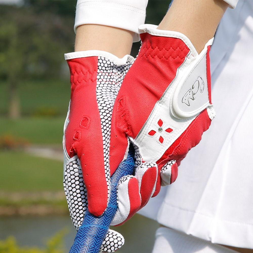 Breathable PU Leather Golf Mittens Comfortable Full Finger Golf Gloves  Palm Protection