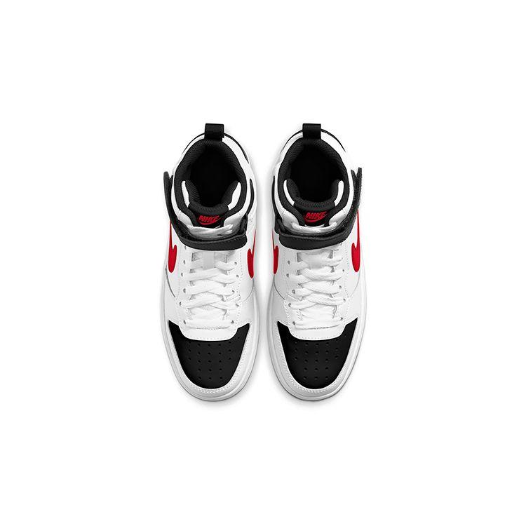 Nike Кроссовки Court Borough Mid 2 GS White University Red детские черные CD7782-110