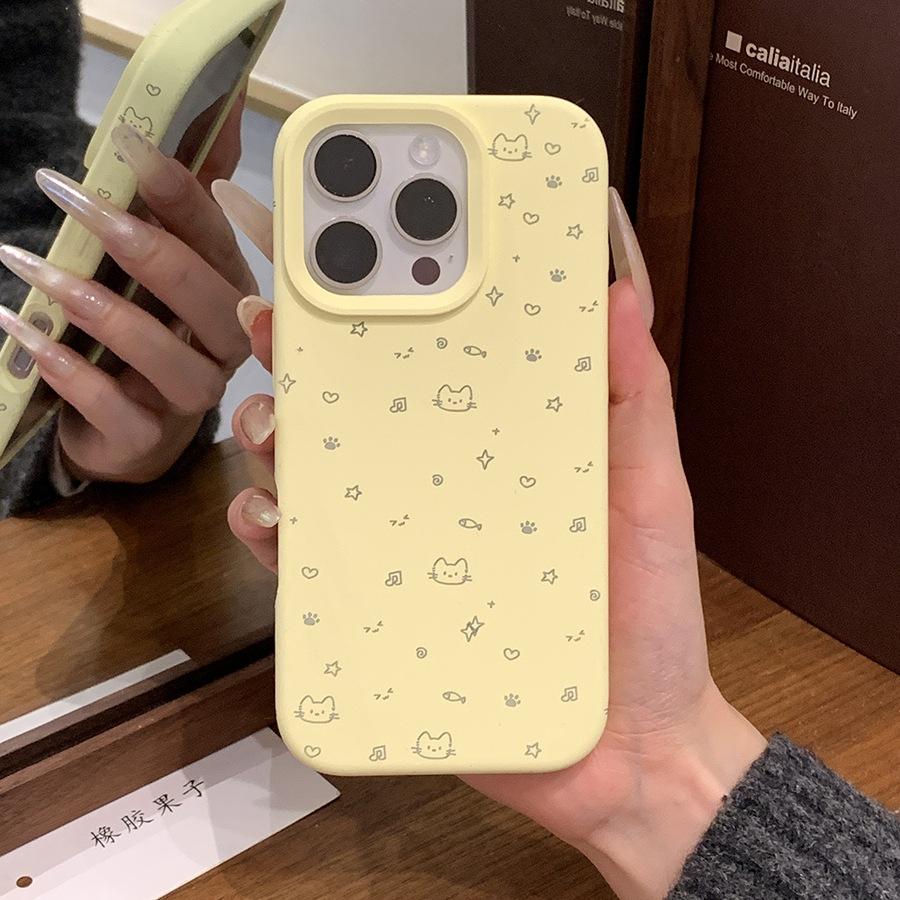 Применимо к iphone11ins ветер простой 11pro линия нота выражение чехол для мобильного телефона 11plus большое отверстие клейкая рисовая оболочка