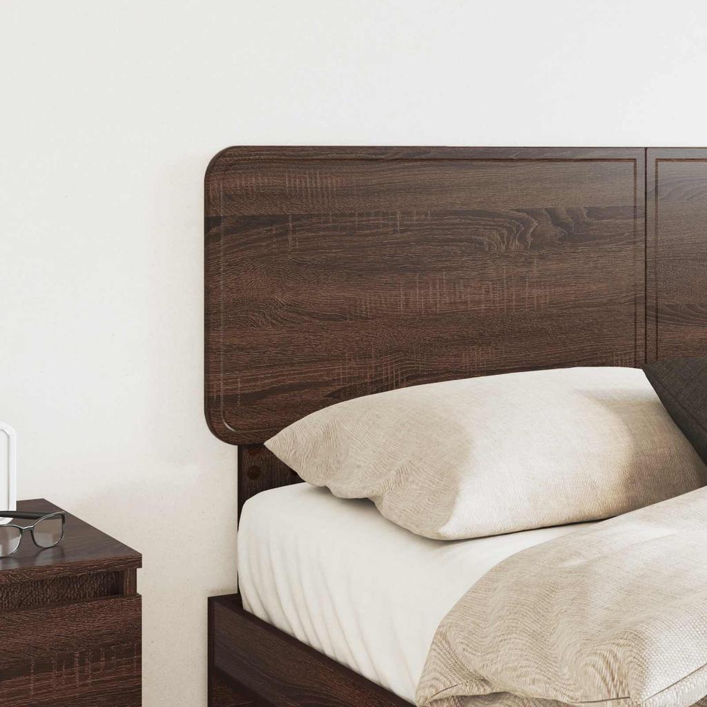 Headboard Brown Oak Effect Wood Based Material
