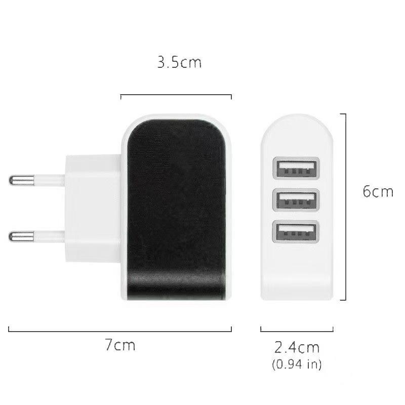 Зарядное устройство Candy с 3 портами USB, светящаяся зарядная головка, универсальная смарт-USB для путешествий для мобильных телефонов, зарядная головка с портом Multi-U на 1 А