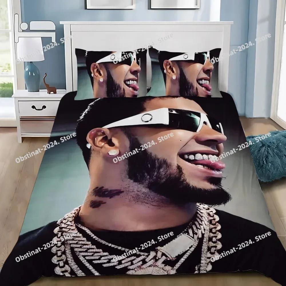 Постельное белье с принтом Anuel AA Real Hasta La Muerte: пододеяльник, наволочка, комплект для спальни мальчика, девочки, детская, односпальная, двуспальная, большого размера