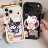 Soft Shell Phone Case for iPhone 16e 13 12 11 Pro Max 17 Air 15 16 14 Plus XR XS Max Sanrio Kuromi Hello Kitty