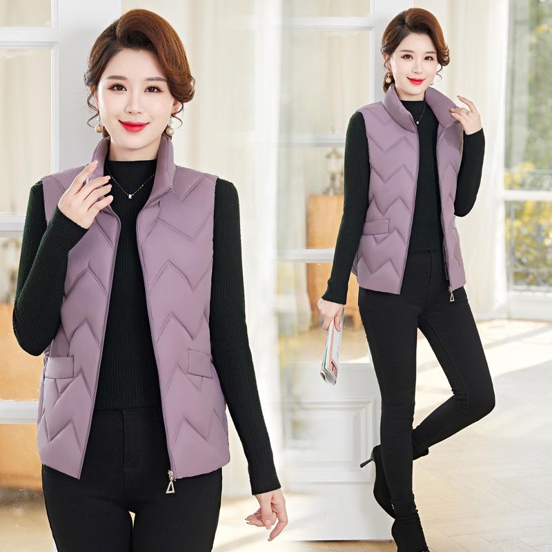 Женский зимний пуховый хлопковый жилет плюс размер, жилет с воротником-стойкой, повседневный женский теплый хлопковый жилет