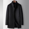 Men's Woolen Coat Autumn and Winter Mink Hair Stand-up Collar Middle-aged Business Removal Rabbit Hair Liner Thickened Coat