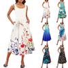 Women's Summer Spring Casual Floral Sundress Sleeveless Beach Vacation Flowy Boho Tank Midi Dresses