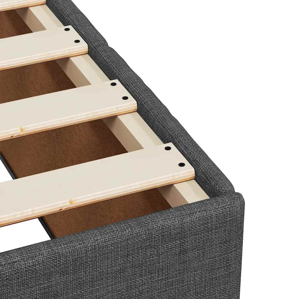 Bed Frame without Mattress Dark Grey 140x190 cm Fabric