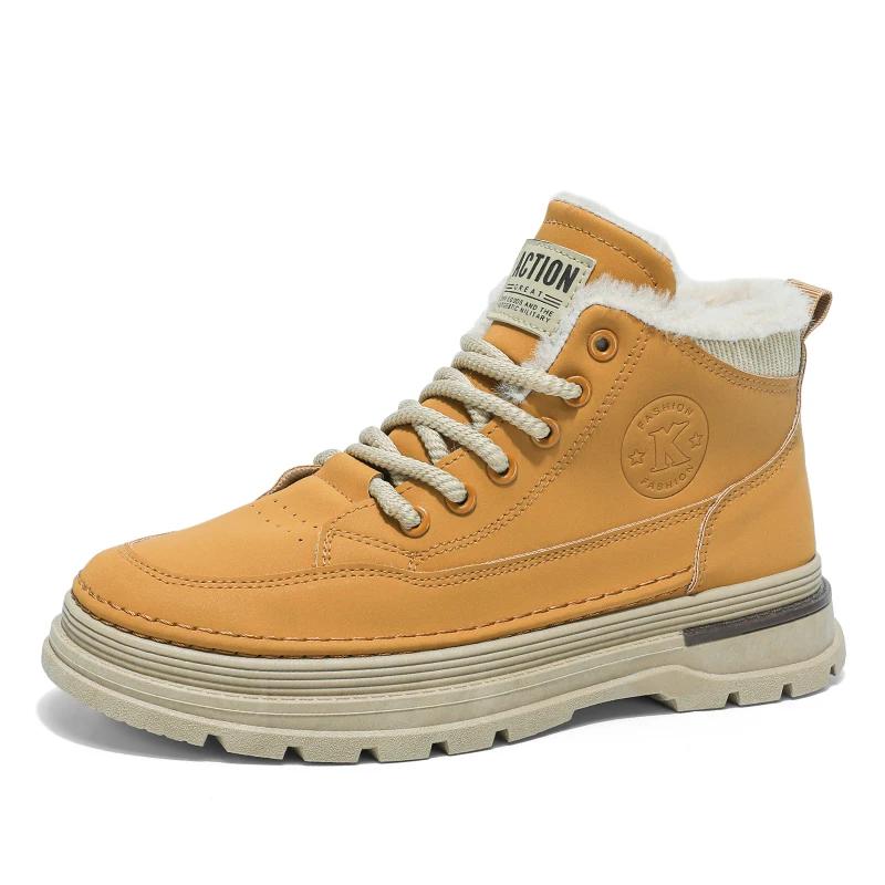 Новые зимние ботинки Мужская хлопковая обувь Зимняя водонепроницаемая теплая плюшевая уличная повседневная обувь Зимние ботинки Нескользящие ботильоны Мужские