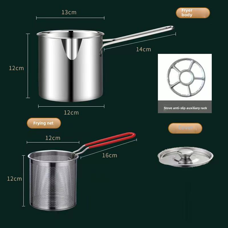 Мини-сковорода из нержавеющей стали 304 с многофункциональным фильтром для экономии масла для жареных продуктов
