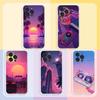 Эстетичный чехол в стиле Vaporwave для iPhone17,16,15,14,13,12,11,Pro,Xs,Max,Mini,Plus Противоскользящий Ударопрочный Жесткий