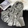 Cutting Flower Scarves for Women's Spring and Summer Hollow Scarves, Cotton and Linen Organza Scarves, Versatile Decorative Long Shawls