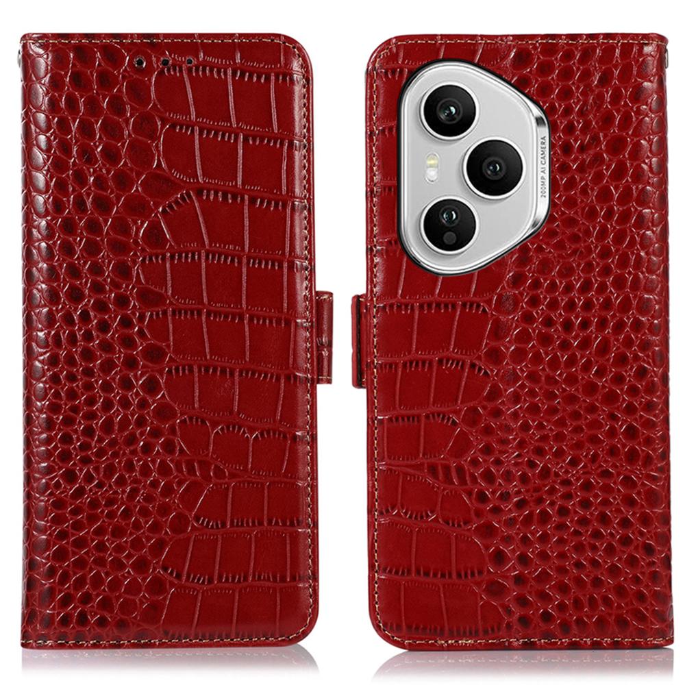 Для Honor 400 Pro 5G (Глобальный) Чехол Текстура Крокодила Натуральная Коровья Кожа Чехол-кошелек для телефона