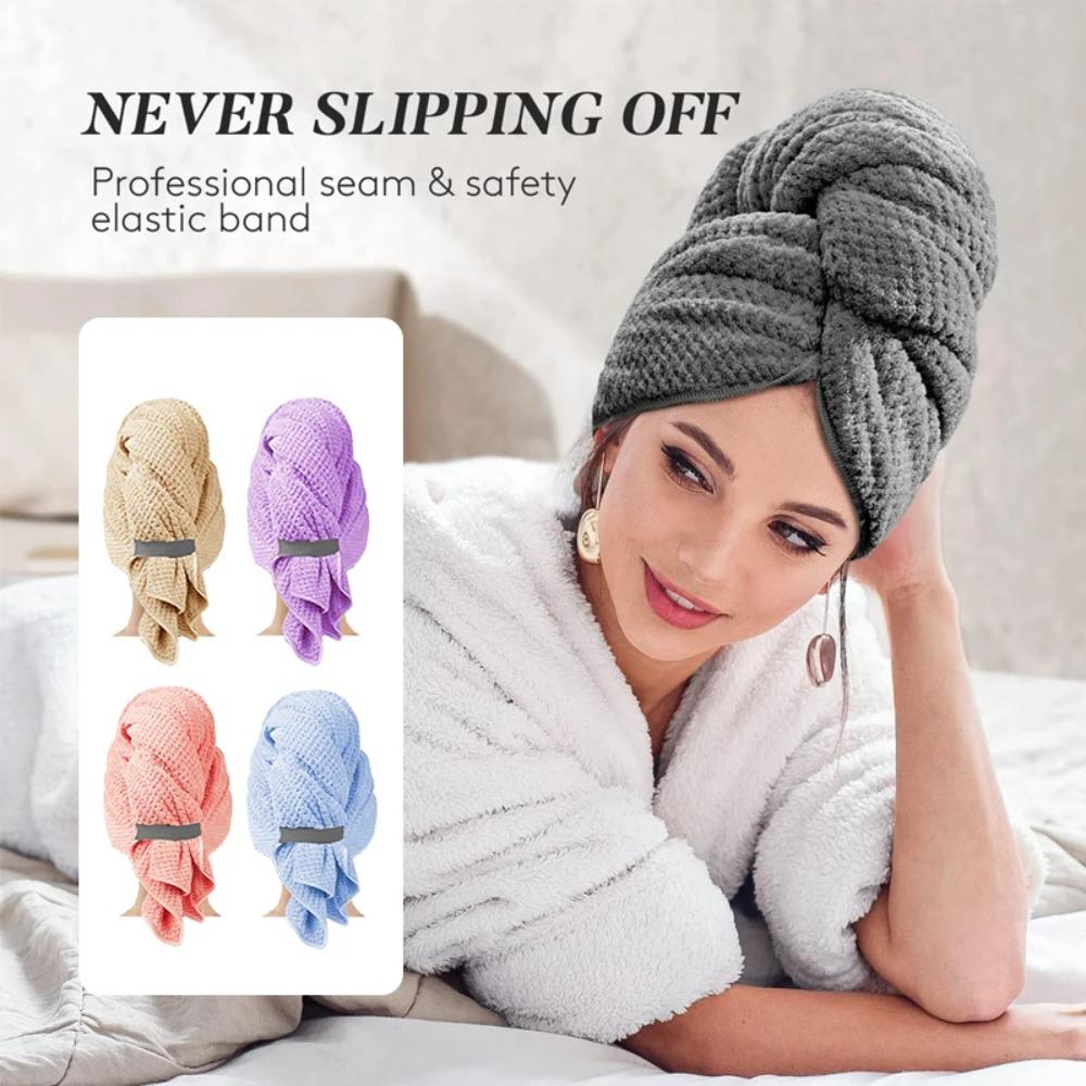 Soft Extra Large Wrap Turban with Elastic Band Quickly Dry Hair Hat  Hair Drying