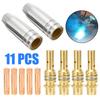 11Pcs Welding Torch 0.8mm 0.030 Nozzle Contact Tip MIG Welder 15AK MIG/MAG Set