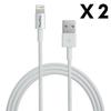 Lot 2 Cables USB Chargeur Blanc pour iPhone 11 / 11 PRO / 11 PRO MAX - Cable Chargeur Mesure 1 Metre [Phonillico®]