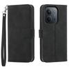 DIERFENG DF-03 для Xiaomi Redmi 15C 5G (США) (173мм)/4G (США) (173мм) Чехол-кошелек Case Lines из кожи с ремешком на запястье