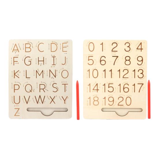 Деревянная доска для практики письма с буквами, двухсторонняя доска для прописи алфавита, обучающая доска для малышей дошкольного возраста, азбука