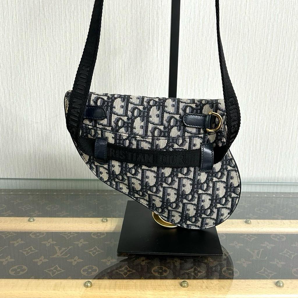[Pre-Owned] Dior Mini Saddle Bag 'Blue Dior Oblique Jacquard' - Excellent #1VEM4H0