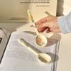 Керамическая ложка с длинной ручкой высокой ценности, бытовая суповая ложка, милая высокоценная ложка из грубой керамики в стиле инс