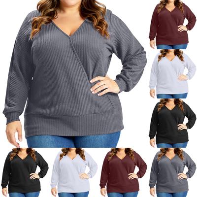 Женская модная повседневная однотонная блузка оверсайз с длинным рукавом свободного кроя