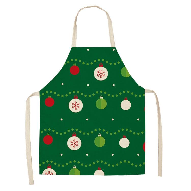 New cartoon Christmas sleeveless printing sleeveless apron home waterproof kitchen dust protection