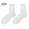 Casual Crew Socks for Skirts Ruffle Women, Cotton Frilly Lace Socks, Soft Breathable Lazy Pleat Style Ankles Daily Wear And Fashionable Layering