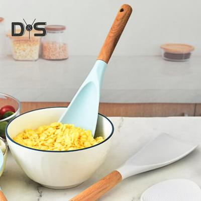 Кухонная лопатка, термостойкая деревянная ручка, силиконовая кухонная ложка, антипригарная посуда для домашней кухни