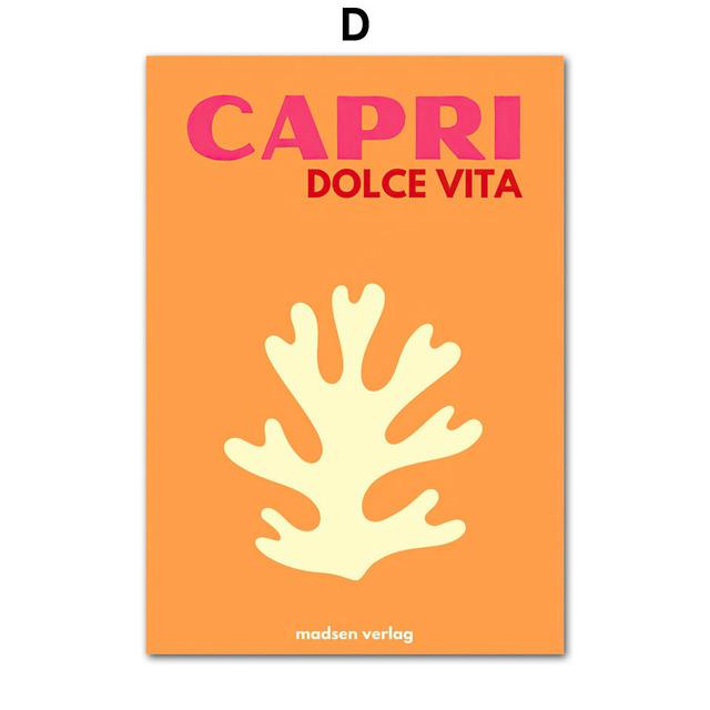 Рамка из цельного дерева Абстрактные пальмовые листья Коралловые путешествия Красочные винтажные постеры и принты Холст в скандинавском стиле Настенная живопись Украшение гостиной