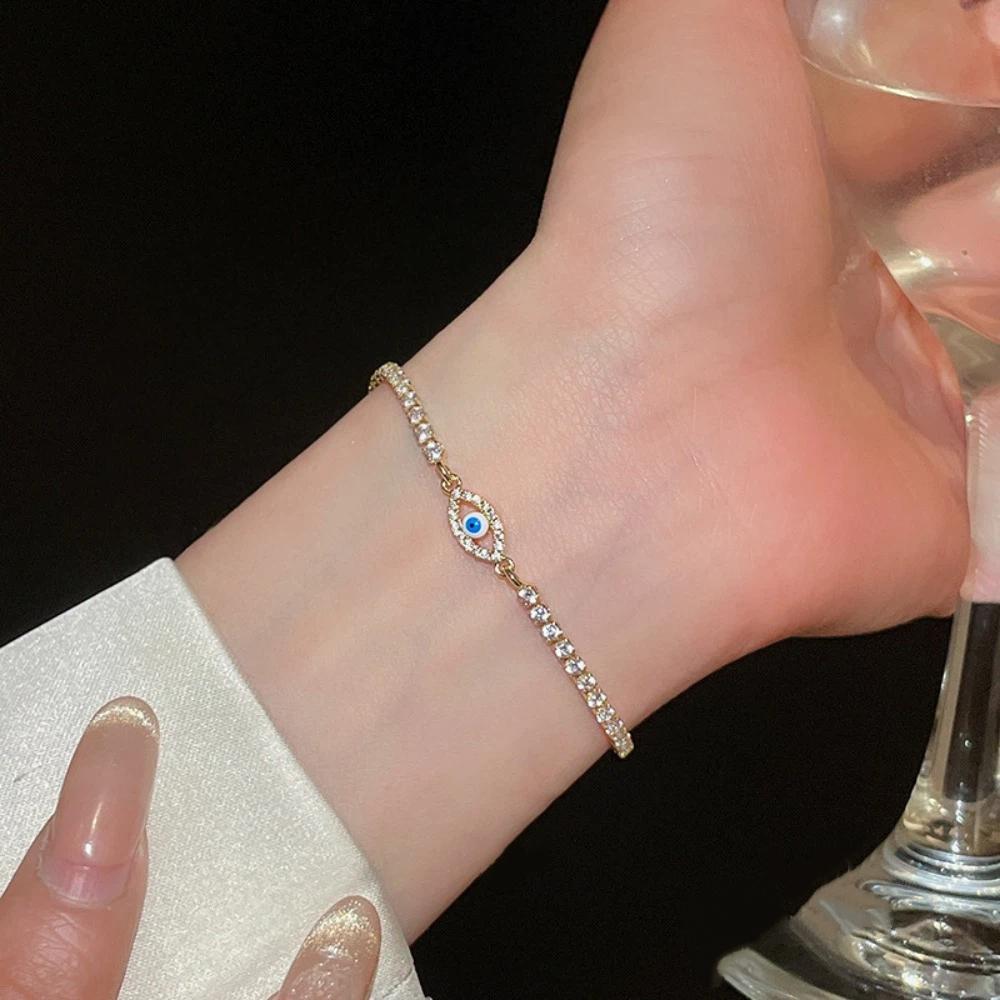 Shiny Rhinestone Devil's Eye Bangle Devil's Eye Banquet Clothes Jewelry Party Favors