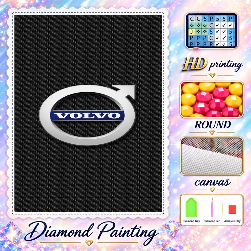 Volvo Trucks Diamond Painting Kit 5D Full Drill DIY Diamond Mosaic Wall Art Home Decor