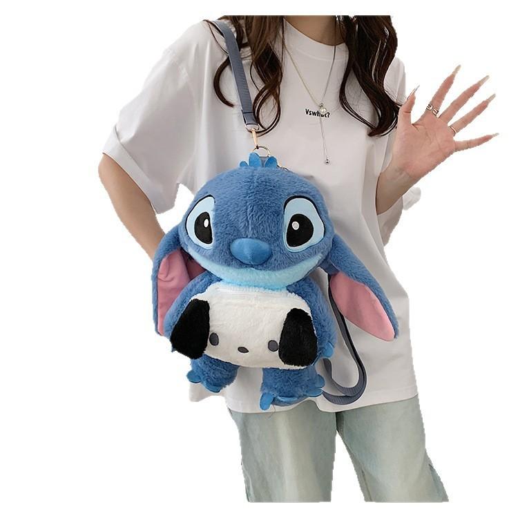 Плюшевый рюкзак-мультяшный персонаж Почакко (из Stitch) для девочек, с застежкой-молнией, для повседневных поездок
