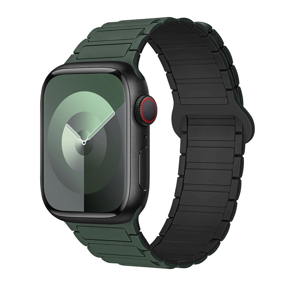 Совместимый силиконовый ремешок с магнитной застежкой для Apple Watch Серии 1-11, Ultra 3, SE 3, стиль «Три звена»