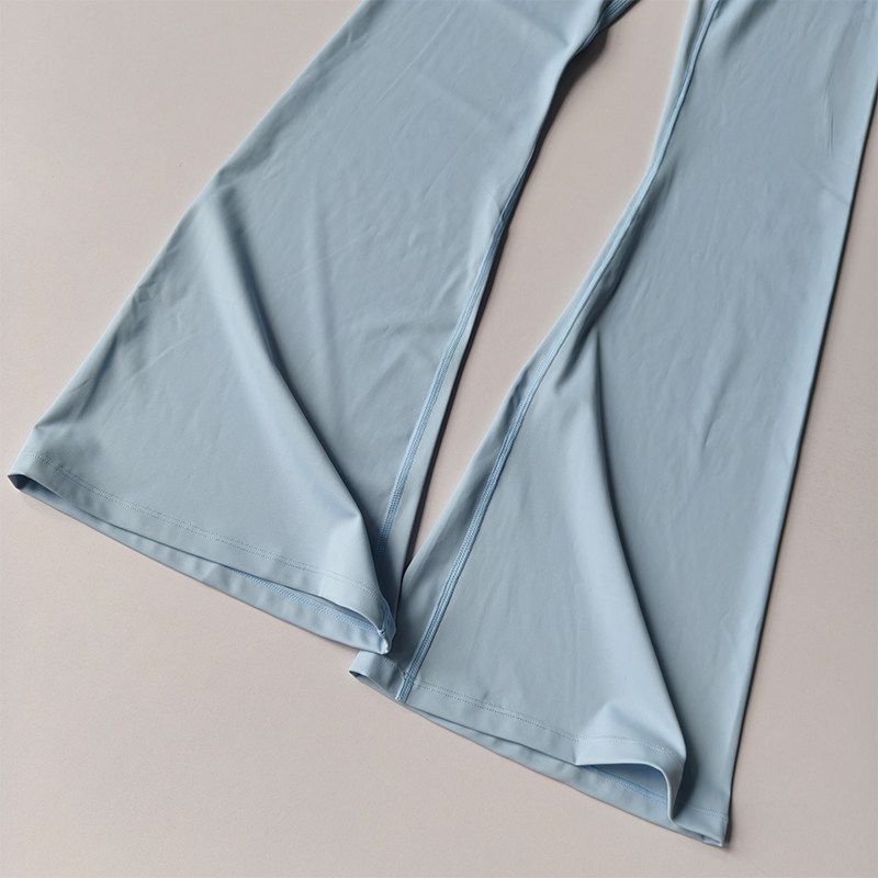 European and American Style Cross-Waist Sexy Ruched Peach Butt Flared Wide-Leg Yoga Quick-Dry Pilates Outerwear Fitness Pants for Spring