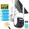 4K 8MP Dual Lens WIFI Solar Camera Outdoor 10X Optical Zoom Two-way Audio Color Night Vision Bulit-in Battery Security Camera