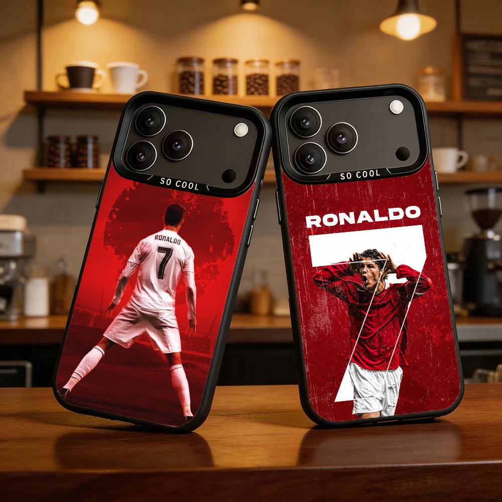 Чехол для телефона Player R-Ronaldo C-CR7 для iPhone 17,16,15,14,13,12,Pro MAX Черный Матовый Ударопрочный Чехол