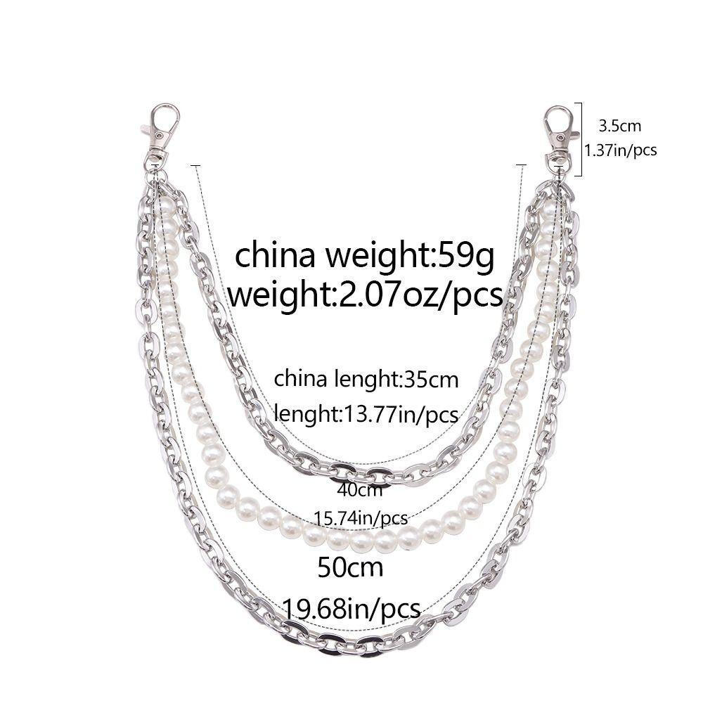 Панк Хип-хоп Поясная цепочка Жемчужная Металлическая Многослойная Цепочка Модная Цепочка для ремня Аксессуары для одежды