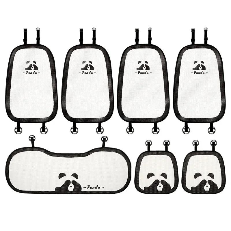 Universal Panda Car Seat Cushion Full Set Fashion Breathable Universal Seat Cushion Cover Anti Slip Panda Interior Accessories