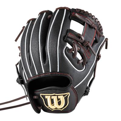 Бейсбольная перчатка Wilson DUAL Junior Модель для инфилдера Черная Сделано во Вьетнаме D-MAX Jr. (Софтбол) - Перчатка, 6J, SS, (WBW103112)