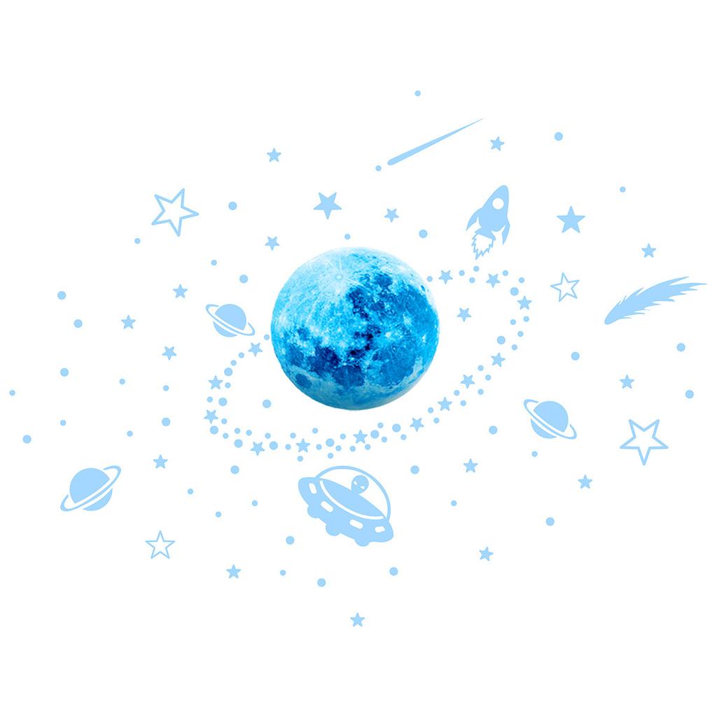 Luminous Moon Stars Kids Room Wall Sticker Baby Nursery Home Decor Wall Sticker Glow In the Dark Bedroom Ceiling Glow Sticker