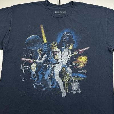 Star Wars A New Hope Graphic T Shirt Vintage Retro Style Size XL Movie Promo