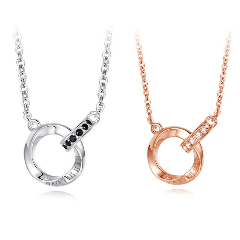 Möbius Sterling Silver Couple Necklace - Endless Love Gift for Valentine's, Christmas, Birthday