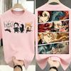 Plus Size Demon Slayer Anime Printed Unisex Women Summer Tshirt Casual Parent Child Tops Fashion Harajuku Style Street Wear Y2K