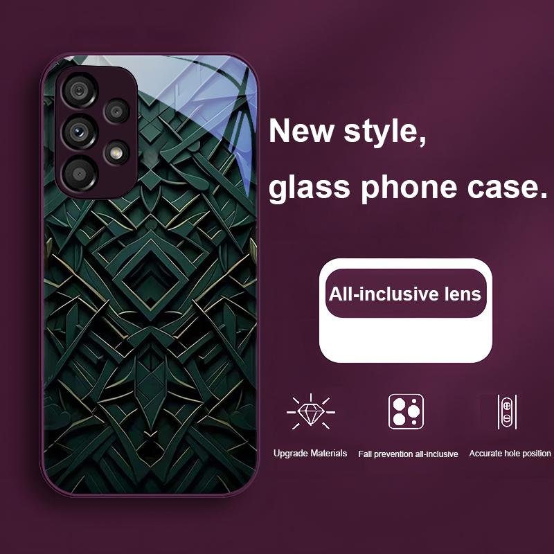 Honeycomb Filter Bronze For Samsung Galaxy S24 Plus S20 21 FE S23 Ultra S8 9 A70 72 73 50 51 52 53 Tempered Glass Phone Case