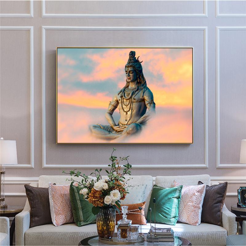 Lord Shiva Wall Art Canvas Paintings Hindu Gods Home Decorative Canvas Art Prints Hinduism Art Pictures For Living Room Cuadros