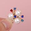 10Pcs Pearl Flower Rhinestone Buttons Sparkling Crystal Hairpins Diy Crafts