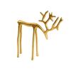 Minimalist Reindeer Statue Artistic Alloy Deer Sculpture Modern Abstract Golden Reindeer Ornament for Christmas Tabletop Mantel Living Room