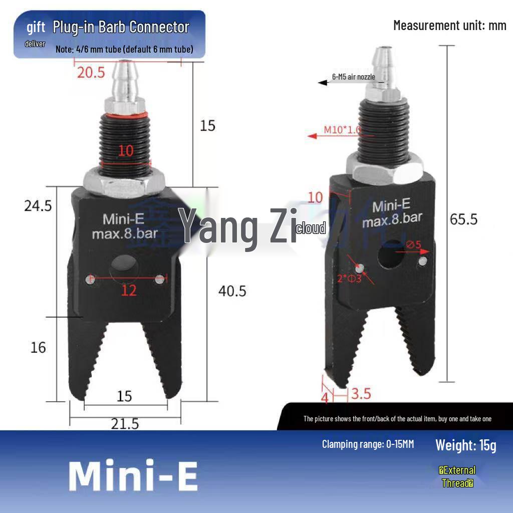 Pneumatic Gripper J1080: Robot Arm Clamp for Injection Molding