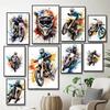 Watercolour Dirt Bike Motocross Canvas Painting Posters Prints Motorcycle Motorbike Wall Picture for Room Home Decor Cuadros