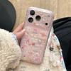 Светло-розовый винтажный чехол для iPhone с животными для 14/15/16 Pro Max - Девичий дизайн